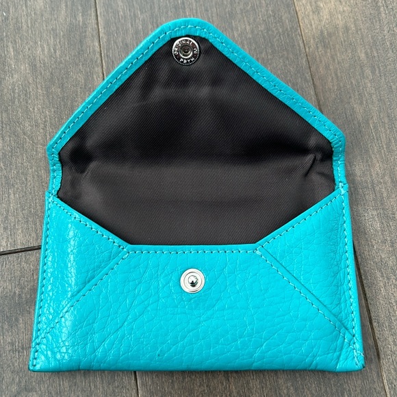 LEATHEROLOGY Turquoise Leather Headphone Wrap Cord Holder, Pencil Pouch, Wallet - Picture 12 of 16